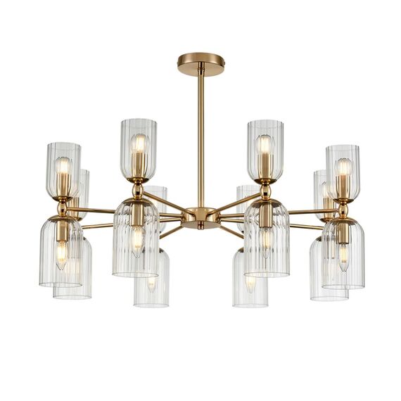 LUMION 6586/16 MODERNI LN25 89 золото/прозрачный, металл/стекло Люстра подвесная E14 16*40W 220V KASSIA, изображение 4