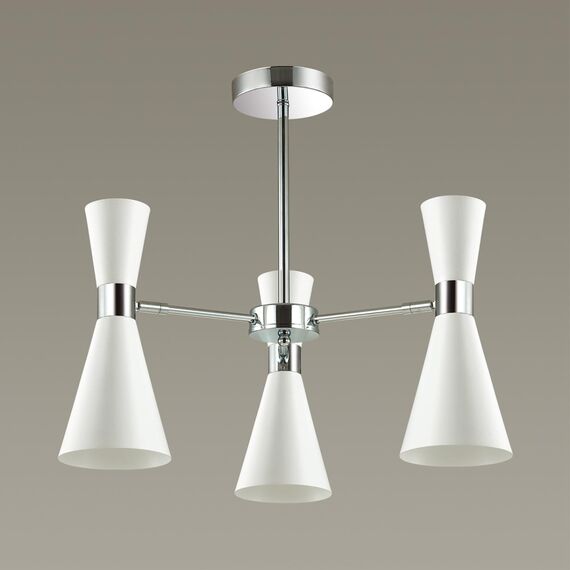 LUMION 3661/3C MODERNI LN18 177 хром/матовый белый Люстра потолочная E14 3*60W 220V QUINN, изображение 3