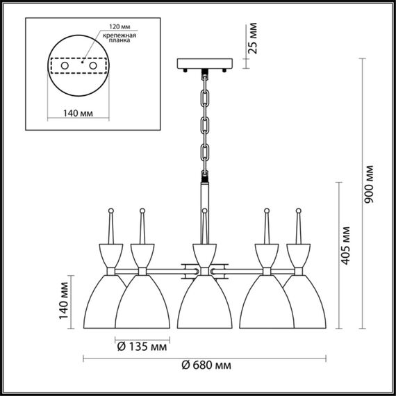 LUMION 3785/6 MODERNI LN19 274 зеленый, золото Люстра E27 6*60W 220V GEMMA, изображение 2