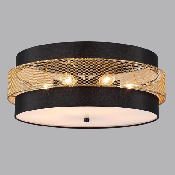LUMION 8003/6C MODERNI LN25 161 черный/черный, золотой металл/металл, текстиль Потолочный светильник Е27 6*60W 220V ANIMAISA, изображение 6