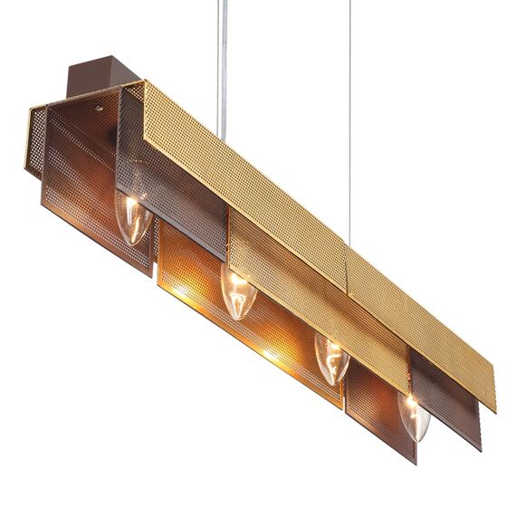 LUMION 8005/4A MODERNI LN25 164 кофе/кофе, золотой металл/металл Подвесной светильник Е14 4*40W 220V DANA, изображение 3