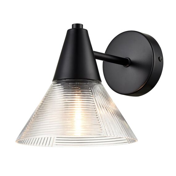 LUMION 6595/1W MODERNI LN25 183 черный/прозрачный, металл/стекло Бра E27 1*60W 220V CORNE, изображение 4