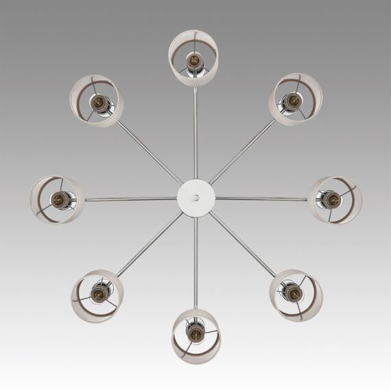 LUMION 6585/8 MODERNI LN25 56 хром/бежевый, металл/текстиль, стекло Люстра подвесная E14 8*40W 220V ARNIKA, изображение 3