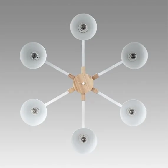 LUMION 8095/6C MODERNI LN25 268 белый/белый металл, дерево/металл Люстра потолочная Е27 6*60W 220V COLANGE, изображение 5