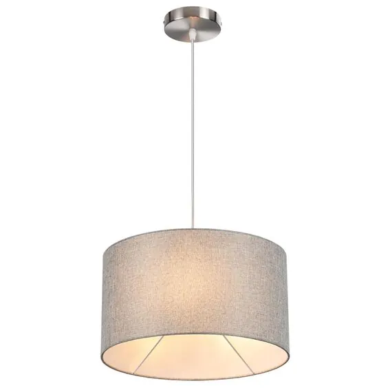 LUMION 8251/2 MODERNI LN25 000  никель/серый, металл/текстиль Подвес Е27 2*60W 220V NIKKI, изображение 5
