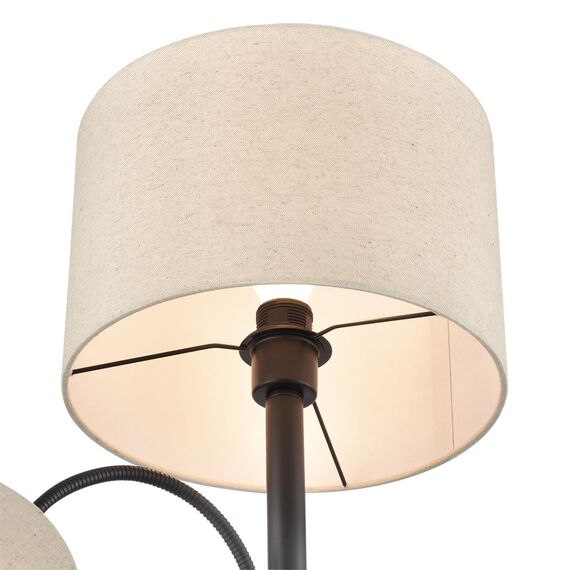 LUMION 8042/2F MODERNI LN25 365 черный/бежевый, металл/текстиль Торшер Е27 1*60W + Е14 1*40W 220V KAYA, изображение 6