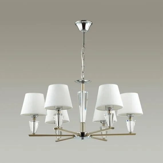 LUMION 3733/6 NEOCLASSI LN19 68 хром, золотой Люстра E27 6*60W 220V LORAINE, изображение 3