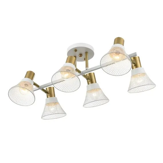 LUMION 8045/6C MODERNI LN25 186 белый, латунь/белый металл/металл Люстра потолочная Е14 6*40W 220V ANRIYA, изображение 5