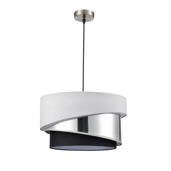 LUMION 8040/3 MODERNI LN25 136 никель/белый/серебро/черный, металл/текстиль Подвесной светильник Е27 3*60W 220V INDIRA