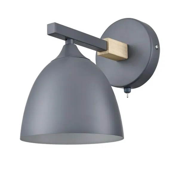 LUMION 8096/1W MODERNI LN25 267 серый/серый металл, дерево/металл Бра Е27 1*60W 220V COLANGE