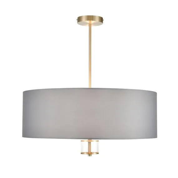 LUMION 8108/7C MODERNI LN25 131 латунь титаниум/серый, металл/текстиль/стекло Люстра потолочная E14 7*40W 220V DAMONA, изображение 4