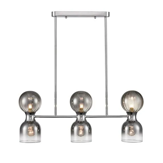 LUMION 8114/6 MODERNI LN25 142 хром/дымчатый, металл/стекло Подвесной светильник G9 3*30W + E14 3*40W 220V TAUNA, изображение 4