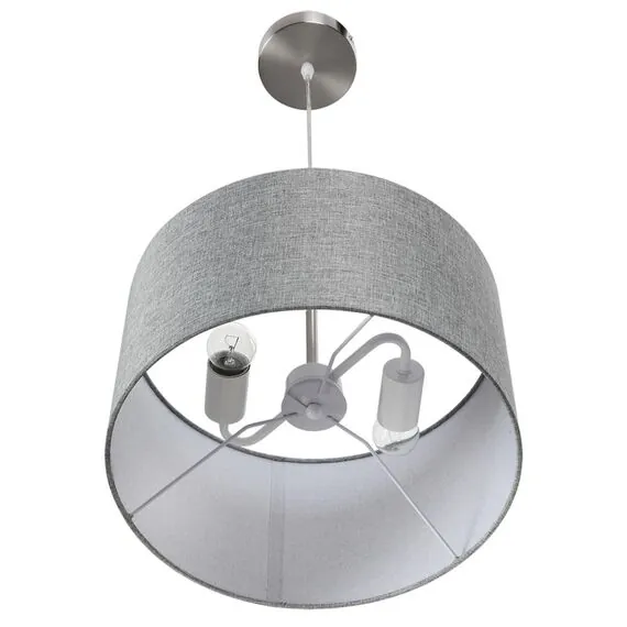 LUMION 8251/2 MODERNI LN25 000  никель/серый, металл/текстиль Подвес Е27 2*60W 220V NIKKI, изображение 3