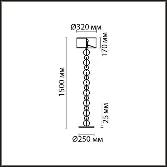 LUMION 8079/1F NEOCLASSI LN25 369 хром/черный металл/текстиль Торшер E27 1*60W 220V NAVILA, изображение 2