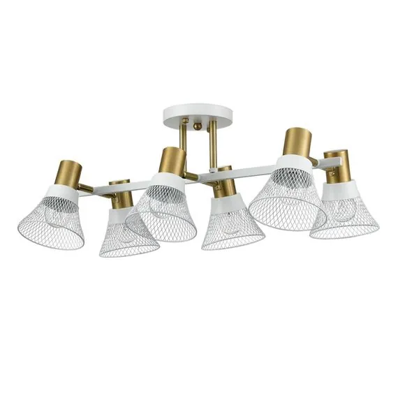 LUMION 8045/6C MODERNI LN25 186 белый, латунь/белый металл/металл Люстра потолочная Е14 6*40W 220V ANRIYA