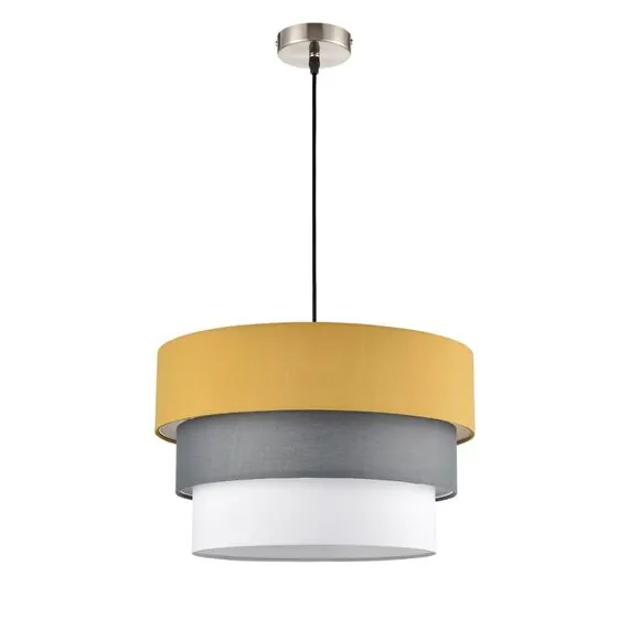 LUMION 8038/3 MODERNI LN25 133 никель/желтый/серый/белый, металл/текстиль Подвесной светильник Е27 3*60W 220V ILAIDA