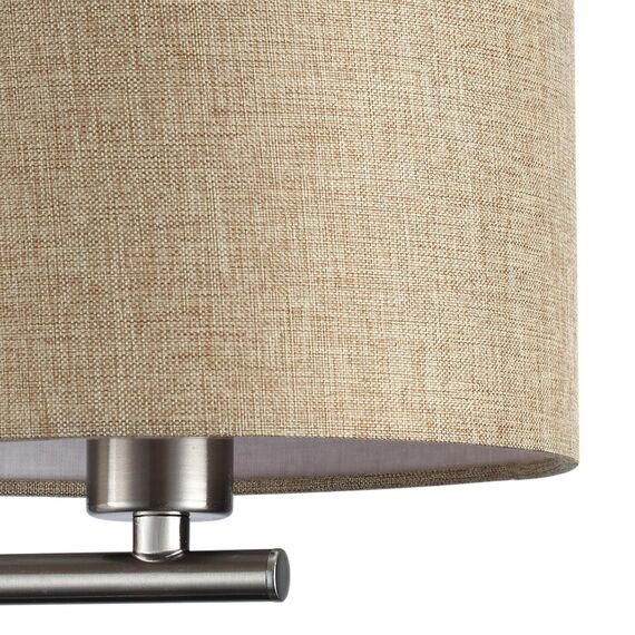 LUMION 8250/2W MODERNI LN25 000  никель/бежевый, металл/текстиль бра Е14 40W+ LED 3W 4000K 220V NIKKI, изображение 9