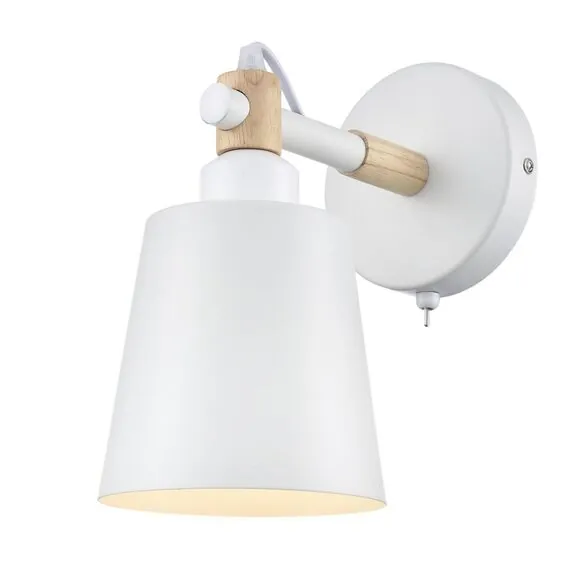 LUMION 8097/1W MODERNI LN25 269 белый/белый металл, дерево/металл Бра Е27 1*60W 220V ROSALINA, изображение 5