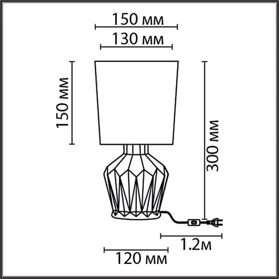 LUMION 8226/1T MODERNI LN25 384 белый, керамика/текстиль Настольная лампа E14 1*40W 220V ORIGAMIA, изображение 2