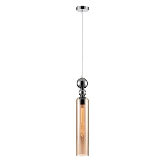 LUMION 8065/1A MODERNI LN25 298 хром/амбер, металл/стекло Подвесной светильник E27 1*60W 220V LORENZO, изображение 6