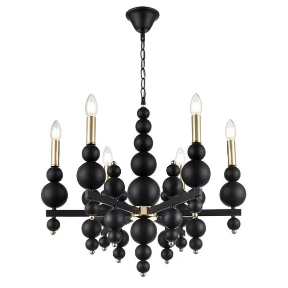 LUMION 8106/6 MODERNI LN25 120 черный/золото, металл Люстра Е14 6*40W 220V NANA, изображение 6