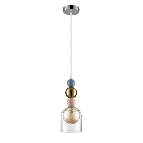 LUMION 8067/1A MODERNI LN25 299 хром/амбер/прозрачный, металл/стекло Подвесной светильник G9 1*20W 220V GALLO