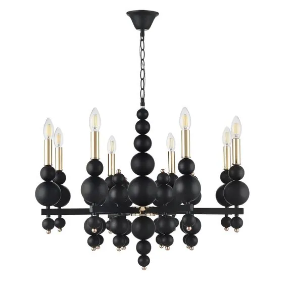 LUMION 8106/8 MODERNI LN25 120 черный/золото, металл Люстра Е14 8*40W 220V NANA