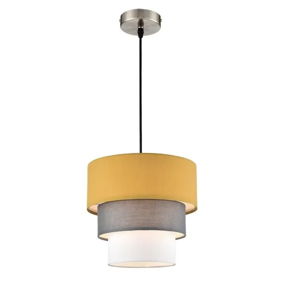 LUMION 8038/1 MODERNI LN25 133 никель/желтый/серый/белый, металл/текстиль Подвесной светильник Е27 60W 220V ILAIDA, изображение 5