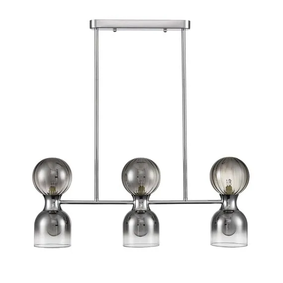 LUMION 8114/6 MODERNI LN25 142 хром/дымчатый, металл/стекло Подвесной светильник G9 3*30W + E14 3*40W 220V TAUNA
