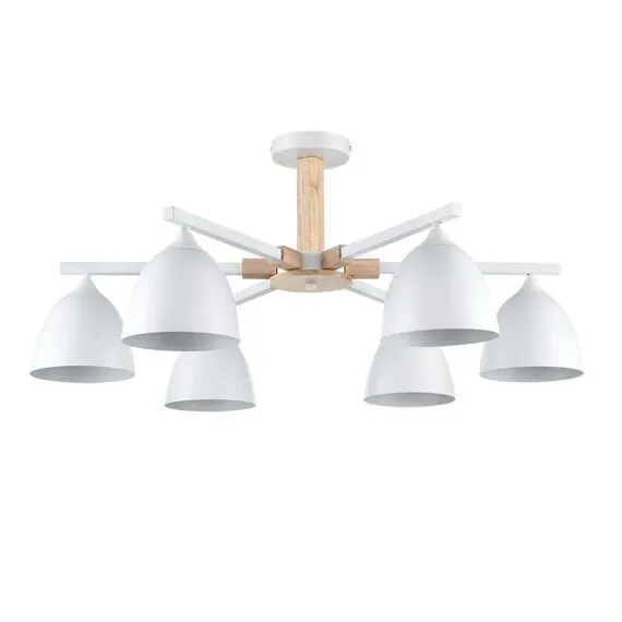 LUMION 8095/6C MODERNI LN25 268 белый/белый металл, дерево/металл Люстра потолочная Е27 6*60W 220V COLANGE