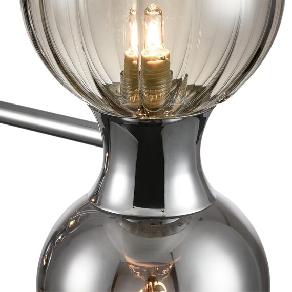 LUMION 8114/6 MODERNI LN25 142 хром/дымчатый, металл/стекло Подвесной светильник G9 3*30W + E14 3*40W 220V TAUNA, изображение 7