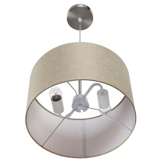 LUMION 8250/2 MODERNI LN25 000  никель/бежевый, металл/текстиль Подвес Е27 2*60W 220V NIKKI, изображение 3