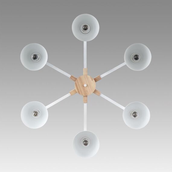 LUMION 8095/6C MODERNI LN25 268 белый/белый металл, дерево/металл Люстра потолочная Е27 6*60W 220V COLANGE, изображение 5