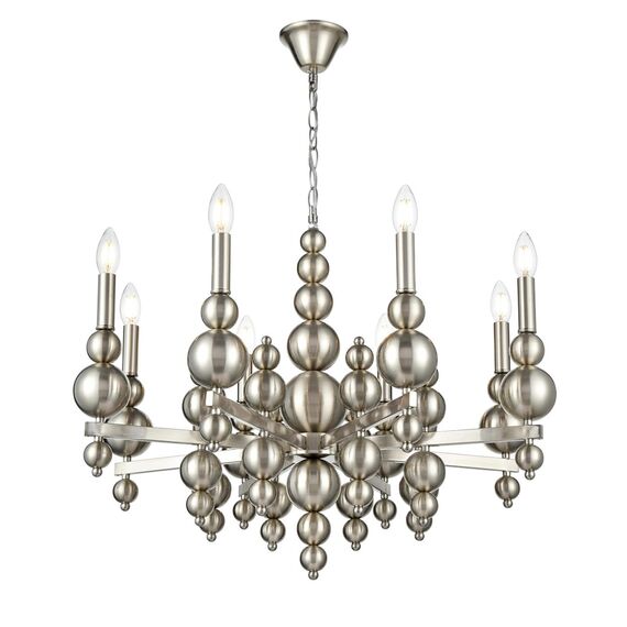 LUMION 8107/8 MODERNI LN25 122 никель, металл Люстра Е14 8*40W 220V NANA, изображение 7