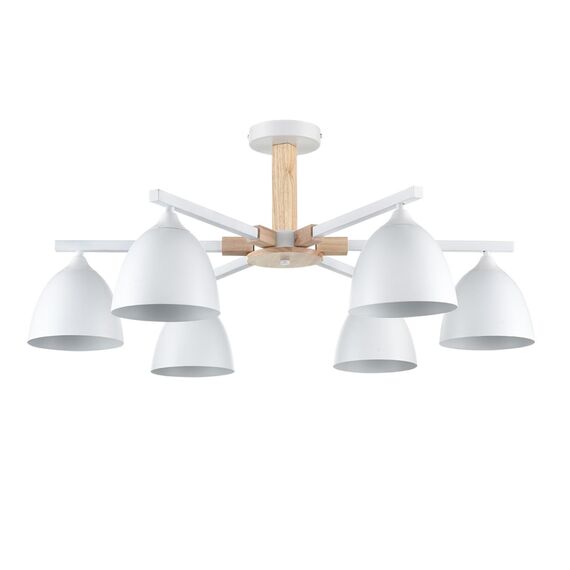 LUMION 8095/6C MODERNI LN25 268 белый/белый металл, дерево/металл Люстра потолочная Е27 6*60W 220V COLANGE