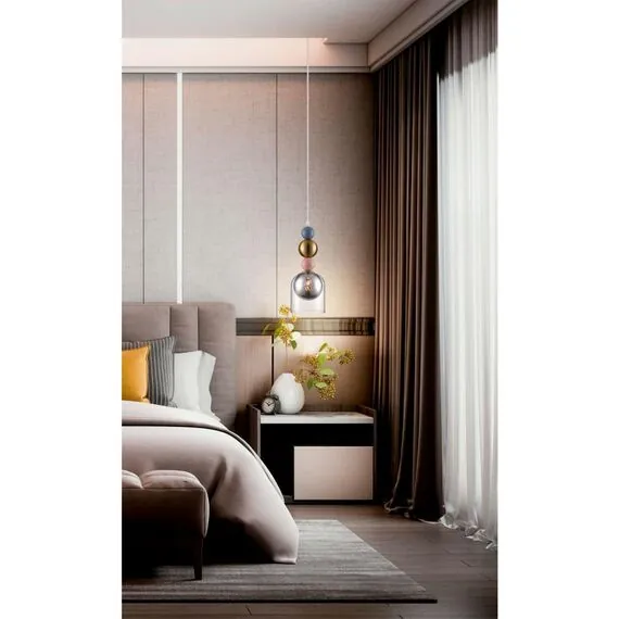 LUMION 8066/1A MODERNI LN25 299 хром/серый/прозрачный, металл/стекло Подвесной светильник G9 1*20W 220V GALLO, изображение 3
