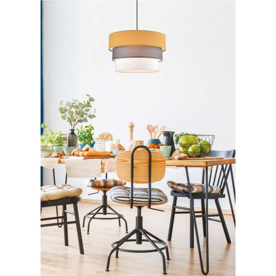 LUMION 8038/1 MODERNI LN25 133 никель/желтый/серый/белый, металл/текстиль Подвесной светильник Е27 60W 220V ILAIDA, изображение 3