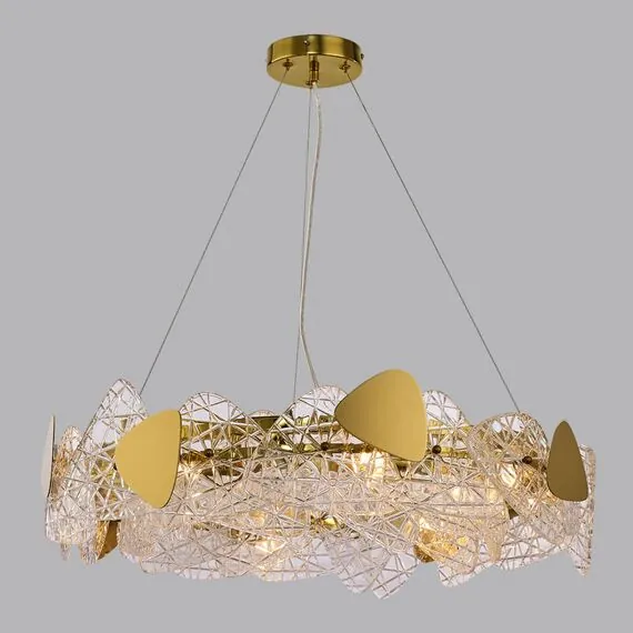 LUMION 6582/8 NEOCLASSI LN25 50 золотой/прозрачный, золотой металл/стекло, металл Люстра подвесная E14 8*40W 220V QUEENY, изображение 3