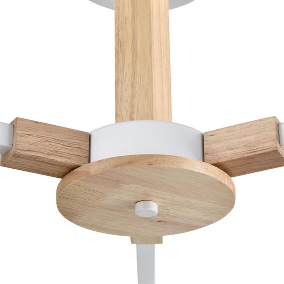 LUMION 8095/3C MODERNI LN25 268 белый/белый металл, дерево/металл Люстра потолочная Е27 3*60W 220V COLANGE, изображение 3