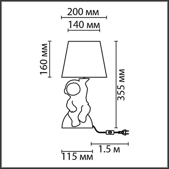 LUMION 8208/1T MODERNI LN25 000 белый/серый, керамика/текстиль Настольная лампа Е27 1*60W 220V ATLAS, изображение 2