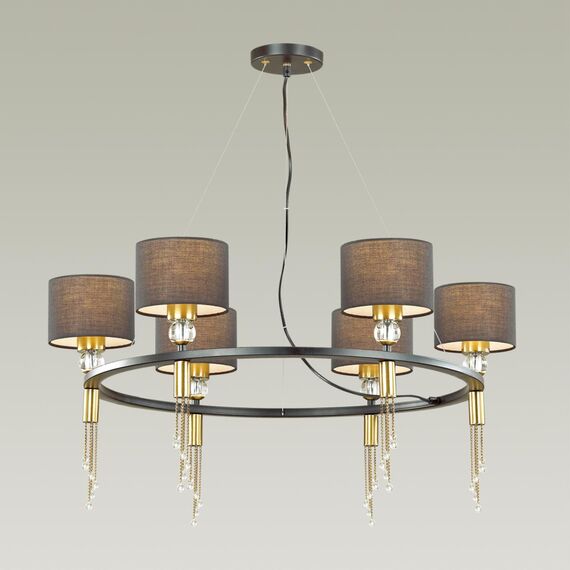 LUMION 4516/6 NEOCLASSI LN20 66 античная латунь, черный Люстра E27 6*60W 220V SANTIAGO, изображение 3