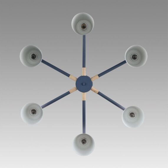 LUMION 8098/6C MODERNI LN25 271 синий/синий металл, дерево/металл Люстра потолочная Е27 6*60W 220V ROSALINA, изображение 5