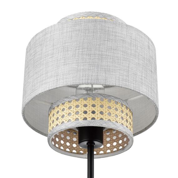 LUMION 8043/1T MODERNI LN25 266 черный/серый/бежевый, металл/текстиль/ротанг Настольная лампа Е27 1*60W 220V LAUNA, изображение 5