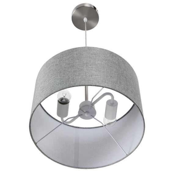 LUMION 8251/2 MODERNI LN25 000  никель/серый, металл/текстиль Подвес Е27 2*60W 220V NIKKI, изображение 3
