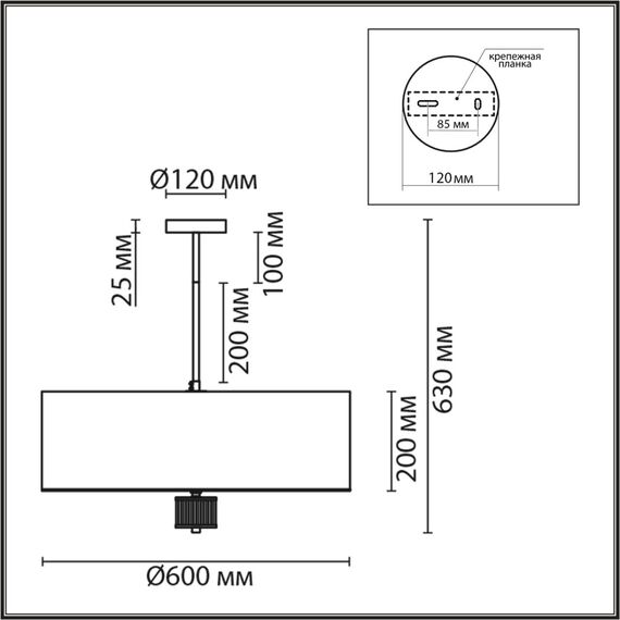 LUMION 8108/7C MODERNI LN25 131 латунь титаниум/серый, металл/текстиль/стекло Люстра потолочная E14 7*40W 220V DAMONA, изображение 2