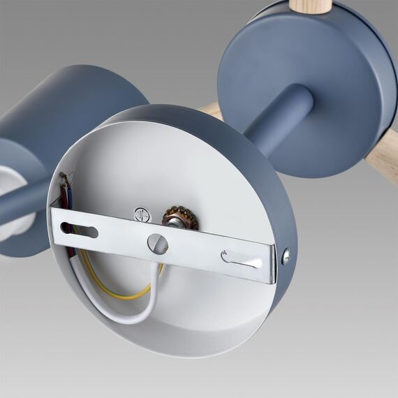 LUMION 8098/6C MODERNI LN25 271 синий/синий металл, дерево/металл Люстра потолочная Е27 6*60W 220V ROSALINA, изображение 8