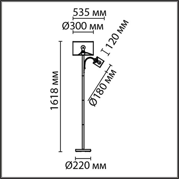LUMION 8042/2F MODERNI LN25 365 черный/бежевый, металл/текстиль Торшер Е27 1*60W + Е14 1*40W 220V KAYA, изображение 2