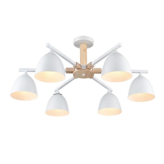 LUMION 8095/6C MODERNI LN25 268 белый/белый металл, дерево/металл Люстра потолочная Е27 6*60W 220V COLANGE, изображение 7