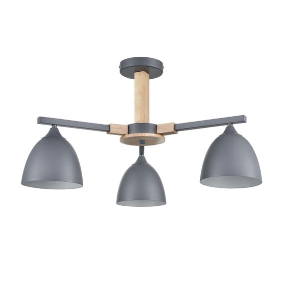 LUMION 8096/3C MODERNI LN25 267 серый/серый металл, дерево/металл Люстра потолочная Е27 3*60W 220V COLANGE