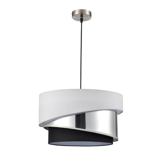 LUMION 8040/3 MODERNI LN25 136 никель/белый/серебро/черный, металл/текстиль Подвесной светильник Е27 3*60W 220V INDIRA